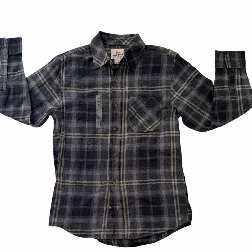 Field & Stream Men’s Gray Classic Lightweight Flannel Shirt Soft Size Small - Picture 3 of 7